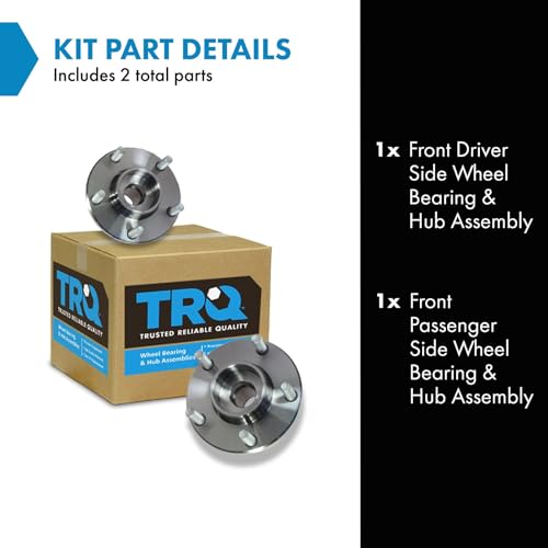 Image of TRQ Front Left and Right Wheel Bearing and Hub Assembly Set 2 Piece Compatible with 2004 Mazda 3 2005 3