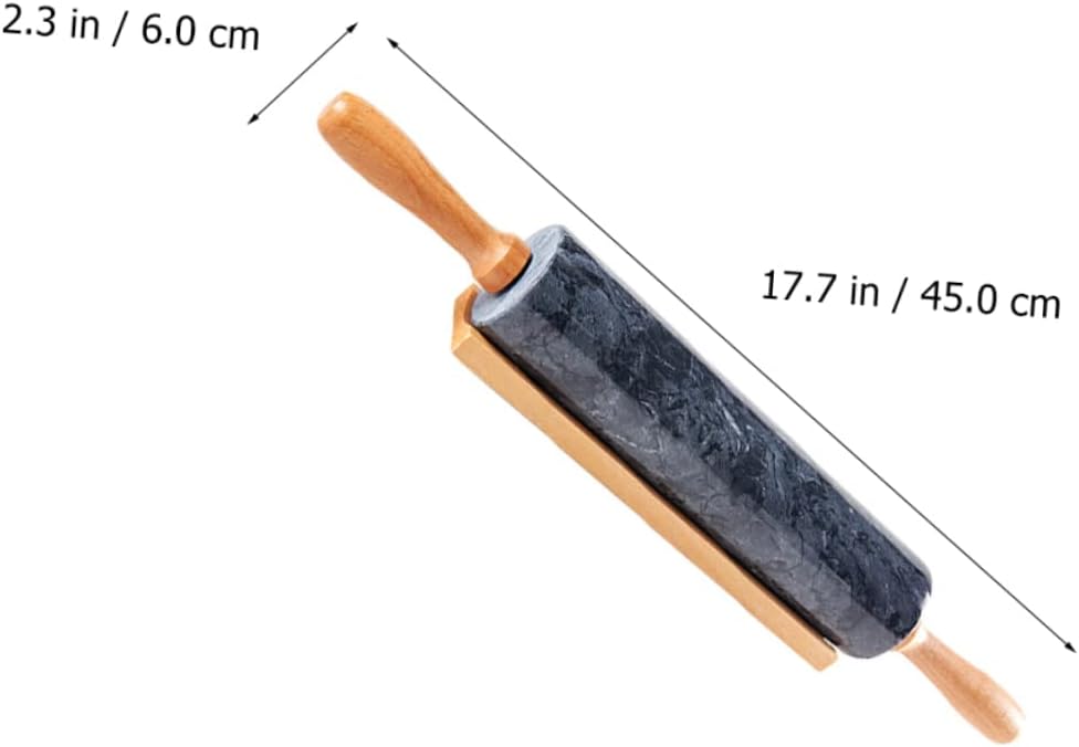 Dowel Rolling Pin Marble Rolling Stick Wooden Handle Pastry Wheel Cooking Roller