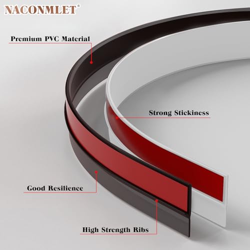 NACONMLET 9.8 Ft x 5 Pcs Cabinet Door Seal Strip, Weather Stripping Door Gap Filler with Strong Adhesive, Silicone Dustproof Seal for Wardrobe & Cupboard, Keep Clean and Dry (White,45.9 FT) by Naconmlet - Image 4