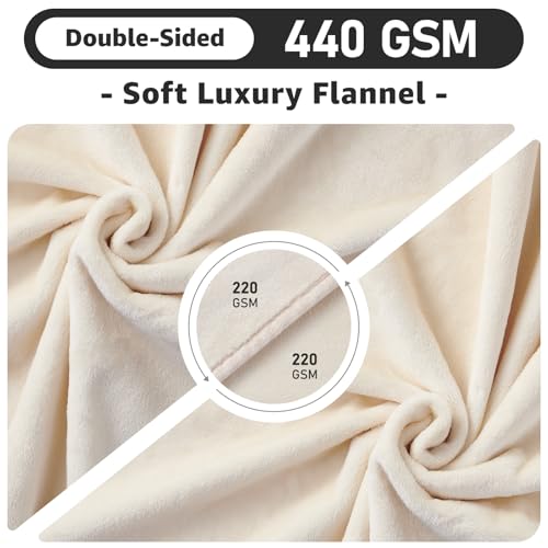 Image of LOOBANI Waterproof Blanket for Bed: Reversible Soft Flannel Queen Bed Blanket 80 inch x 90 inch, Waterproof Dog Blankets for Large Dogs, Spill-Proof Cover for Furniture Protection, Movie Time, Beige