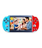 CZT Retro Konsole 4,3 Zoll Handheld-Spielkonsole mit 3000 eingebauten Spielen, die MP3/MP4 archivierte Spiele tragbare Konsole Kinder Arcade Simulator und Geschenke für Kinder unterstützen(Blaurot)