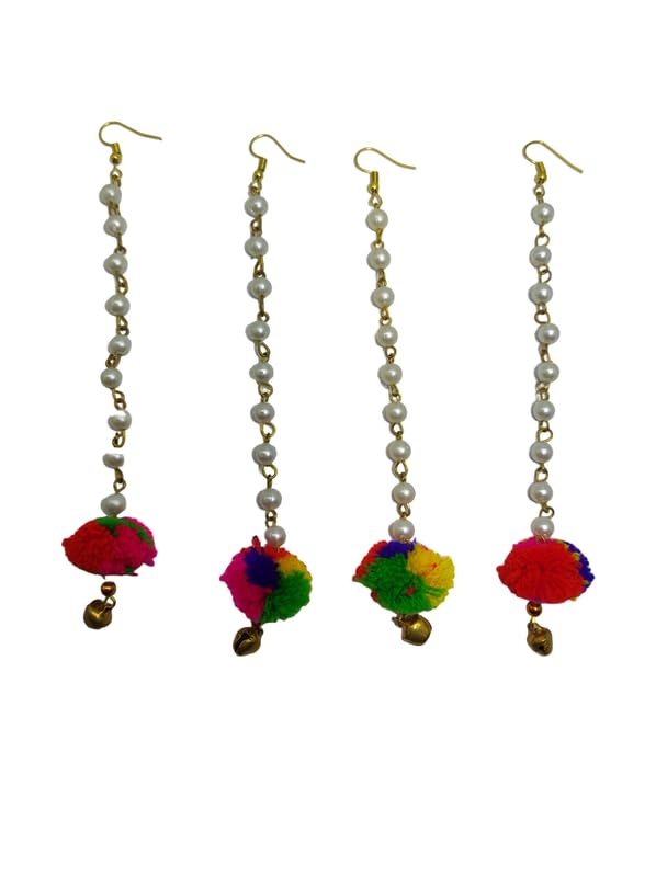 A FAIRY KRAFT Mang Tika For Women/Girls Multi Coloured Pom Pom Ball with Golden Small Bell For Haldi Ceremony /Bride /Baby Shower/Engagement/Wedding Maangtikka Pearl Chain Mangtika A Traditional Jewellery.(Pack of 2) (B0CYQ8D3QM) Amazon Price History, Amazon Price Tracker
