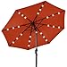 Best Choice Products 10-Foot Solar Powered Aluminum Polyester LED Lighted Patio Umbrella w/Tilt Adjustment and Fade-Resistant Fabric, Rust