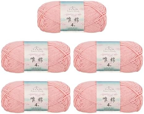 Susan's Family 4 ply 60% Cotton 40% Acrylic Yarn - Soft & Durable - 5 x 50g (1.76oz) - 655 Yards for Knitting & Crocheting - Baby Blankets, Amigurumi, Sweaters & More