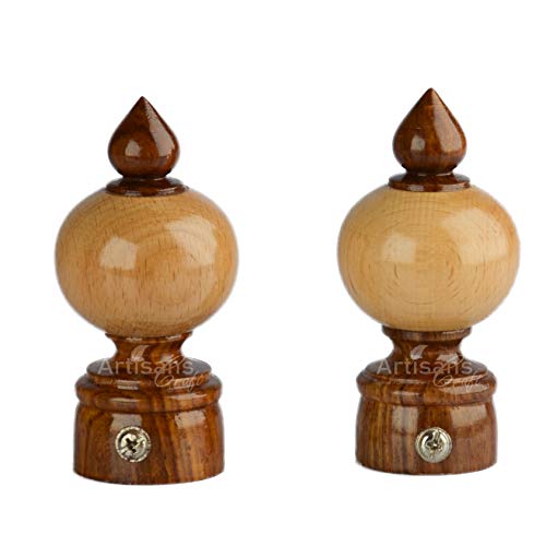 Artisans Craft – Wooden Curtain Rod Brackets & Finials For 1’’ Inch Rod, Drapery Rod Holder #TOP4