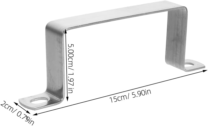 6Pcs Square Tube Clamp Brackets Pipe Support Base U Brackets for Square Steel Tube Metal Pipe Hanger Clips Indoor Outdoor Mounting Hardware 5.90X1.96X0.78In