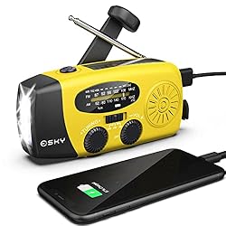 FMOPQ Hand Crank Radio With Flashlight For Emergency Portable Solar Radios Self Powered Am Fm Noaa Weather Radio With 1200mah Power Bank Cell Phone Charger Usb Rechargeable Great Emergency Sup Fiche T