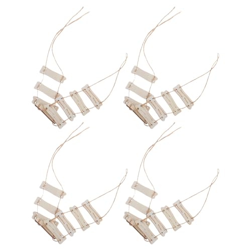 HIAKDOFT 4 Pezzi Di Ornamento Paesaggistico Per Decorazioni Per Esterni Scala Di Corda Fai Da Te Per Decorazioni Scala Di Legno Accessori Da