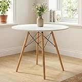 SELECTSHOP Mesa Comedor Estilo Eames Comedor Laminada Antecomedor Mesa Eames Redonda Desayunador para 2 o 4 Personas Mesa...