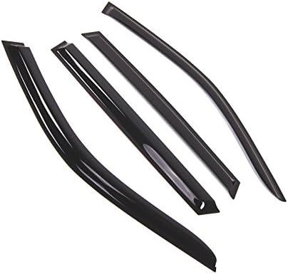 Tuningpros Window Visor Compatible with 2014-2016 BMW X5, DGWV2-782 Outside Mount Deflector Rain Guard Dark Smoke, 4 Pcs Set