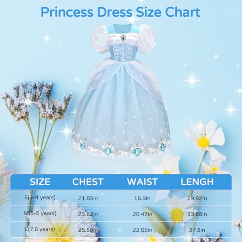 Vestido de princesa Cenicienta para niñas 3-4 años miniatura 5