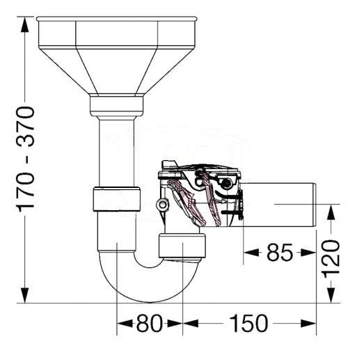 KESSEL -Rückstauverschluss Staufix 73053 Trichterausführung Siphon aus Kunststoff DN50