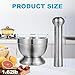 Pwkauka 18/8 (304) Stainless Steel Mortar and Pestle Set,Mortar and Pestle with Non-Slip Base for Spice Grinder, Herb Crusher, Pill Crusher, Pesto Maker for Kitchen, Easy to Clean