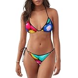 Utilisation polyvalente : maillot de bain coloré imprimé bonbons pour femme, idéal pour diverses activités de plein air telles que la plage et la piscine, ce bikini est également adapté pour les piscines intérieures, ce qui en fait un ajout polyvalent à votre collection de maillots de bain.