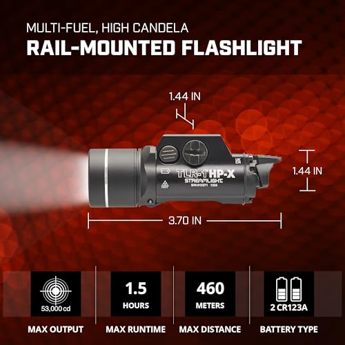 Streamlight 69167 TLR-1 HP-X 1000-Lumen High Candela Rail-Mounted Weapon Light, Includes Rail Locating Keys and Batteries, Black by Streamlight - Image 8