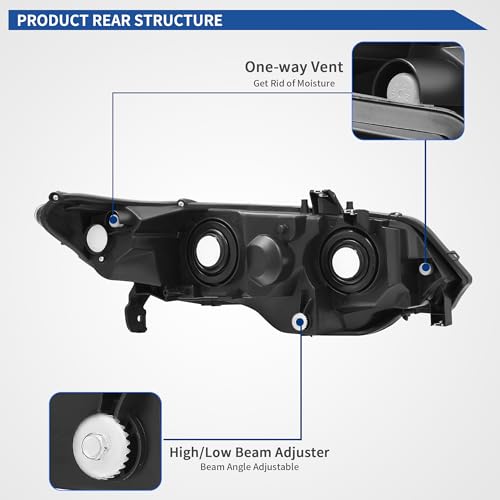 Image of oEdRo Headlight Assemblies Compatible with 2006 2007 2008 2009 2010 2011 Civic 2 Door Coupe Headlamps Chrome Housing Amber Reflector Smoke Lens