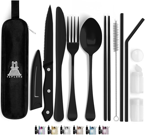 Taplord Portable Travel Silverware Set With Case, Includes 10 Pcs