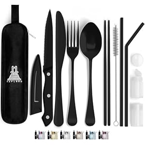 Portable Travel Silverware Set With...