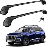 Etesan 220 LBS Load Aluminum Cross Bars Fit for Audi Q7 2016-2025 (with Side Rails) Upgraded Lockable Roof Rack Crossbars Luggage Rack
