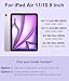 Harvopu Compatible with iPad Air 11 Inch & Air 5th/Air 4th Generation Case with Keyboard - Multi-Touch Trackpad, 7-Color Backlit, Detachable Folio Cover for Air 11-inch M3/M2 (2025/2024), Light Purple