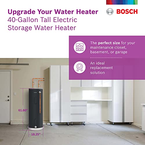Bosch Thermotechnology 40-Gallon Tall Electric Storage Water Heater, Gray