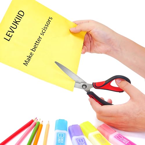 Scissors All Purpose 3 Pack, Office scissors,Sharp Pointed Tip & Comfort Grip, Multipurpose Scissors for Adult, Office, Craft, Sewing, Kitchen, School Use,8 INCH - Thumbnail 4