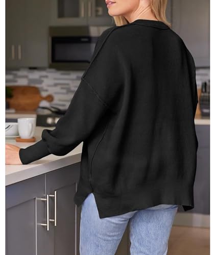 Image of SEMATOMALA Women's Oversized Plain Batwing Sweaters Fall Winter Crewneck Trendy Pullover Knit Jumper Tops