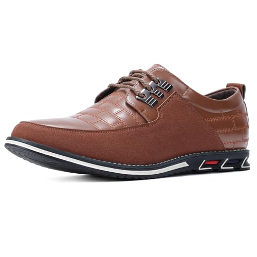 Image of Mens Dress Shoes Casual Business Oxford Derby Orthopedic Leather Shoes Simple Lace-up Walk Loafers Flats Shoes for Men