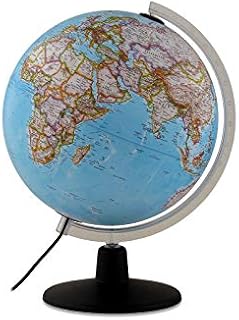 Tecnodidattica  NATGEO Classic Globe | Illuminated and revolving |Political and physical cartography | Text in English | 12"/30cm Diameter