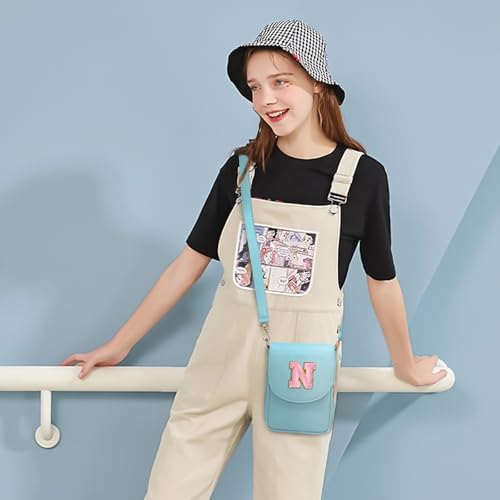 Image of Viverte Crossbody Purse for Teen Girls Small Initial Cell Phone Toddler Purse Leather Triple Compartment Crossbody Bags
