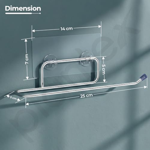 Image of Plantex Self Adhesive Toilet Paper Roll Holder /Toilet Tissue Paper Holder with Minor Surface Marks from Transit, Fully Quality Checked /Toilet Roll Holder for Bathroom Accessories (Chrome - Pack of 2)