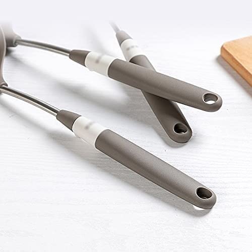 Küchenutensilien Set, Küchenhelfer Set, Grau Kochen Geschirr Werkzeug Silikon Utensilien Set Multifunktionsgriff Antihaft-Spachtel Schöpfkelle Schneebesen Schaufel