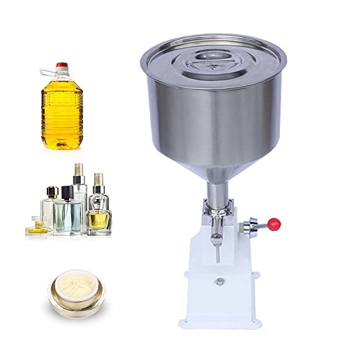 HKUKUUU Máquina de Llenado Manual 5-50ml de Acero Inoxidable, Ajustable, Fácil de Operar, para Crema y Cosmética Champú Cover
