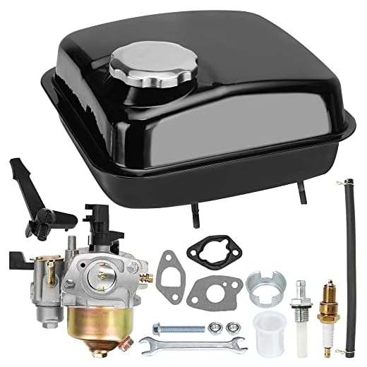 GREHUA 212cc Gas Fuel Tank & Carburetor Carb Kit Compatible with Predator 212 196cc 5.5hp 6.5hp GX160 GX200 Coleman CT200U BT200X KT196 Baja Warrior Massimo MB200 Mini Bike Go Kart Engine Parts