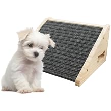 Dog Ramp for Stairs, Wooden Low-Angled Pet Ramps with Anti-Slip Carpet Surface, Step and Stair Assist for Small Dog & Cats, Injured & Aged Pets 1 Pack
