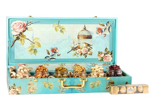 Image of Browntree Dry Fruit Gift Hamper - Maharani Special - 600g + Premium Chocolate + Festive Diya | Perfect Festive Royal Gift Box for All Celebration |Elite Designer Box for Festive Gifts & Corporate Events | Unique Corporate gift Hampers