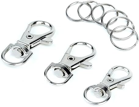 100 Porte-clés Mousqueton Moinkerin – Anneaux Pour Clés Et Bricolage – Lot Pratique