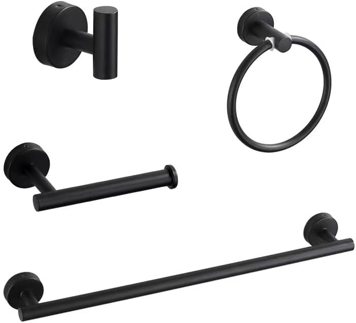 Brushed Nickel 4-Piece Stainless Steel Bathroom Hardware Set