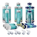 NU Aqua Reverse Osmosis Water Filter System Replacement Set - 5 Stage 2 Year Under Sink Kit - Includes Membrane, Sediment, Carbon Filters, Parts & Fittings - Universal RO Filtration Cartridge Pack
