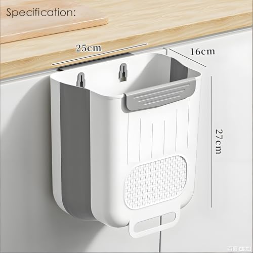 Papelera plegable ovalada blanca de 10 litros miniatura 6