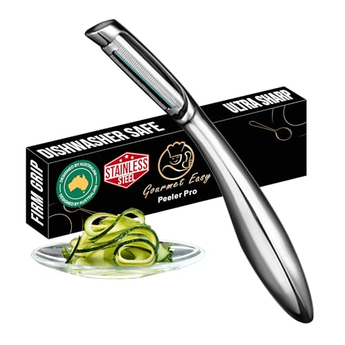 Vegetable Peeler, Premium Stainless Steel Potato Peeler, High Tensile Ultra Sharp Blade Fruit and Food Slicer, I Shaped with Ergonomic Non-Slip Handle, Dishwasher Safe with 5 Years Warranty