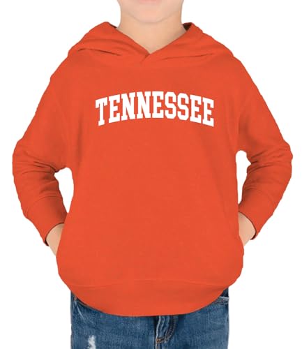 Wild Bobby State of Tennessee College Style White Fashion Toddler Pullover Fleece Hoodie, Orange, 5T/6T