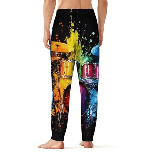 Colorful Drum Mens Pajama Pants Soft Lounge Pants Pj Bottoms with Pockets3