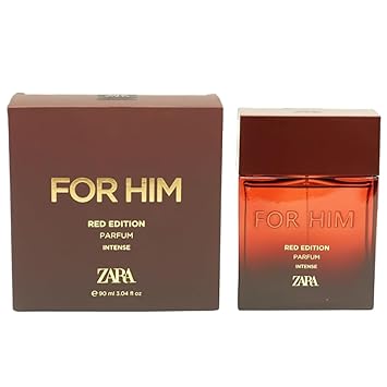 Zara For Him Red Edition Intense Mens Perfume Warm Oriental Fragrance with Orange Amber & Evernyl Eau de Parfum EDP 90ml 3.04 fl. oz.