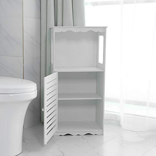 TKSE Mobile da bagno, scaffale bagno bianco