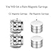 JOERICA 2 Pairs Stainless Steel Magnetic Stud Earrings for Men Women Non Piercing Clip on CZ Earrings Silver-tone 6MM