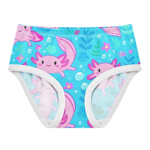 Cute Axolotls Sea Blue Pink Panties for Girl Toddler Girls Underwear Cotton Animals Briefs Undies Kids 2t