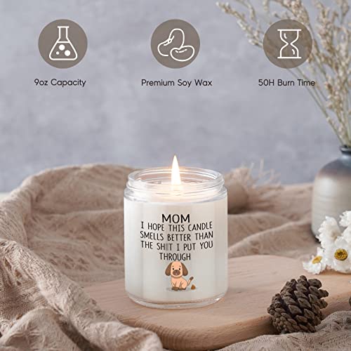 Gspy Scented Candles - Mom Gifts, Funny Gifts For Mom, Mom Candle - Funny Mothers Day, Birthday Gifts For Mom - Mom Gifts From Daughter, Mom Gifts From Son - Mom I Hope This Candle Smells Better Than #TOP2