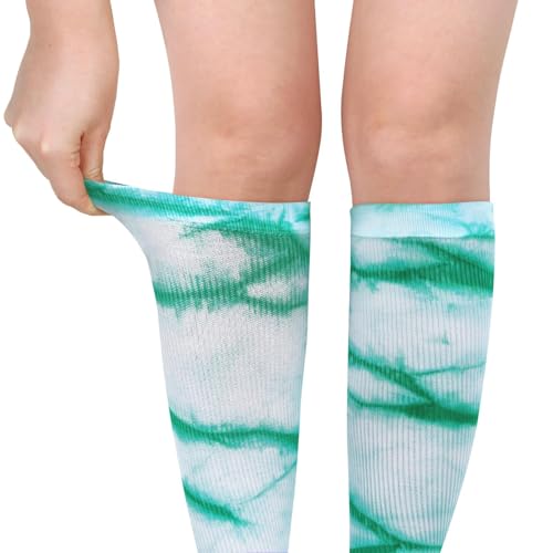 Image of Benefeet Sox Women Girls Thin Nylon Knee High Socks Long Tube Socks Unisex Soft Cozy High Calf Sock Tie Dye /Gradient