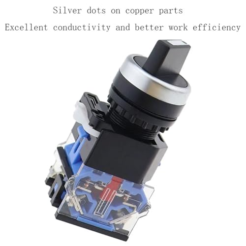 Interrupteur bouton rotatif LA38-20X3 22 mm 3 positions 2NO - 6